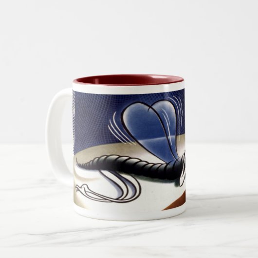  mevrouw Malaria Mosquito Tweekleurige Koffiemok (Voorkant links)