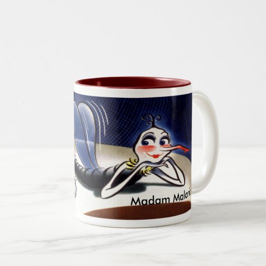  mevrouw Malaria Mosquito Tweekleurige Koffiemok (Voorkant rechts)