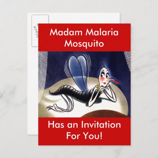  mevrouw Malaria Mosquito Uitnodiging Briefkaart (Voorkant / Achterkant)