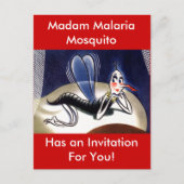 mevrouw Malaria Mosquito Uitnodiging Briefkaart (Voorkant)