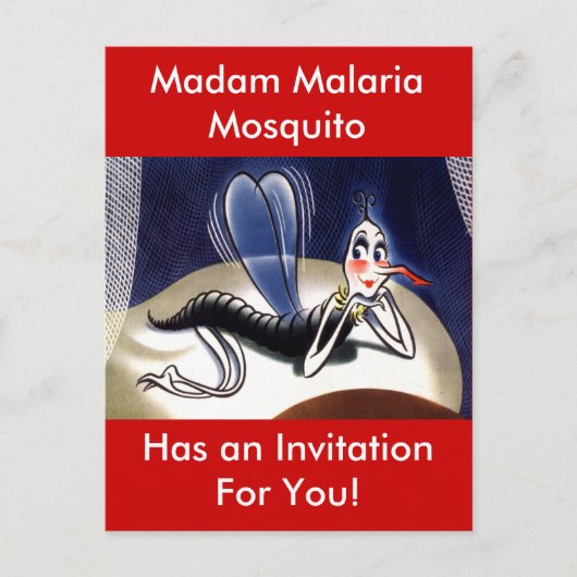  mevrouw Malaria Mosquito Uitnodiging Briefkaart (Voorkant)