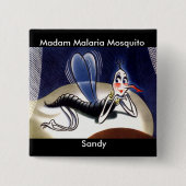 mevrouw Malaria Mosquito Vierkante Button 5,1 Cm (Voorkant)