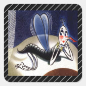  mevrouw Malaria Mosquito Vierkante Sticker (Voorkant)