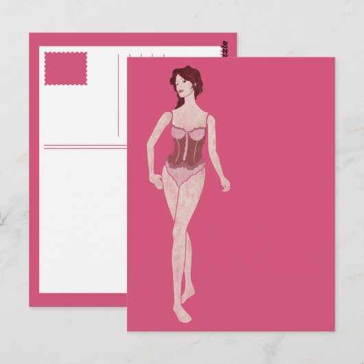 mevrouw mannequin briefkaart (Voorkant / Achterkant)