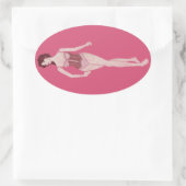 mevrouw mannequin ovale sticker (Tas)