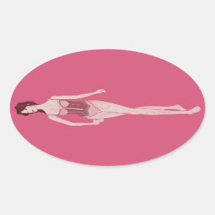 mevrouw mannequin ovale sticker