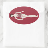 mevrouw mannequin ovale sticker (Tas)