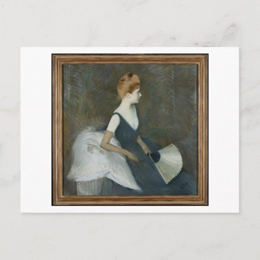 Mevrouw Marthe Letellier zit op een sofa Briefkaart (Voorkant)