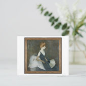 Mevrouw Marthe Letellier zit op een sofa Briefkaart (Staand voorkant)