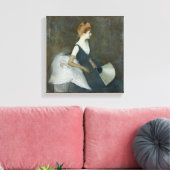 Mevrouw Marthe Letellier zit op een sofa Canvas Afdruk (Insitu (Woonkamer))