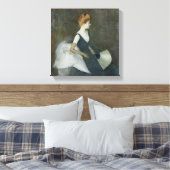 Mevrouw Marthe Letellier zit op een sofa Canvas Afdruk (Insitu (Slaapkamer))
