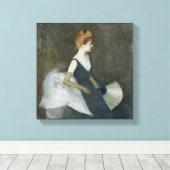Mevrouw Marthe Letellier zit op een sofa Canvas Afdruk (Insitu (Houten vloer))
