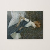 Mevrouw Marthe Letellier zit op een sofa Legpuzzel (Horizontaal)