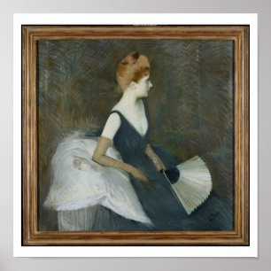 Mevrouw Marthe Letellier zit op een sofa Poster