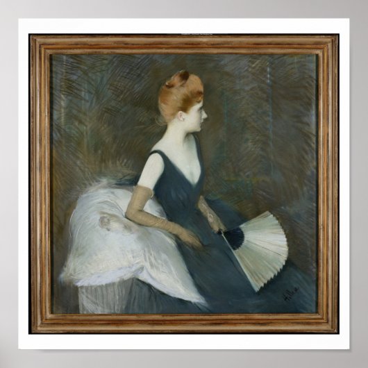 Mevrouw Marthe Letellier zit op een sofa Poster (Voorkant)