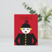 Mevrouw Martzkin Pop Art Briefkaart © 2012 M. Mart (Staand voorkant)