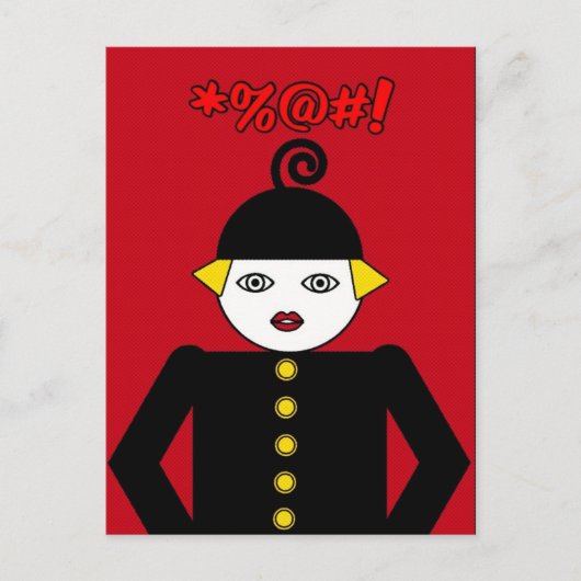 Mevrouw Martzkin Pop Art Briefkaart © 2012 M. Mart (Voorkant)