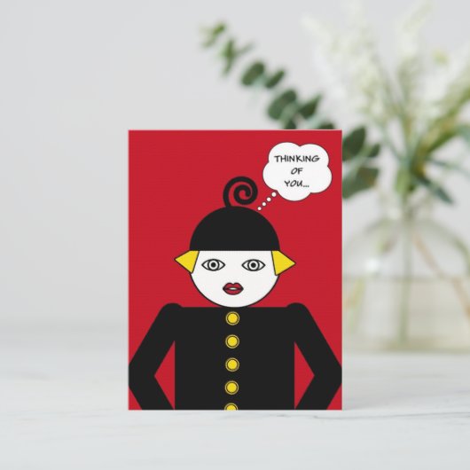 Mevrouw Martzkin Pop Art Briefkaart © 2012 M. Mart (Staand voorkant)