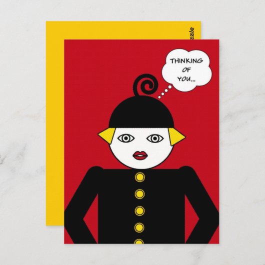 Mevrouw Martzkin Pop Art Briefkaart © 2012 M. Mart (Voorkant / Achterkant)