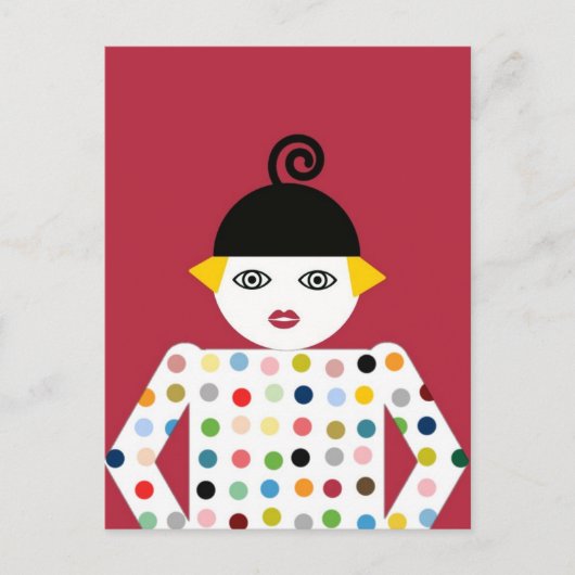 Mevrouw Martzkin Pop Art Briefkaart © 2012 M. Mart (Voorkant)
