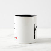 Mevrouw met hart tweekleurige koffiemok (Center)