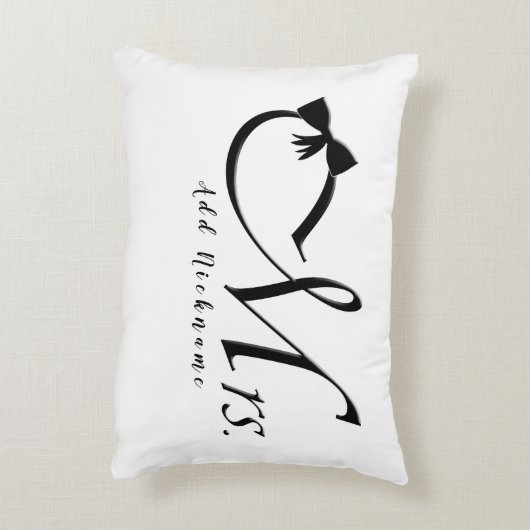 Mevrouw met strik accent kussen (Achterkant (Verticaal))