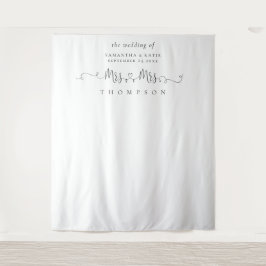 Mevrouw Mevr Naam Ringen Lesbisch Huwelijksfoto Ac Wandkleed