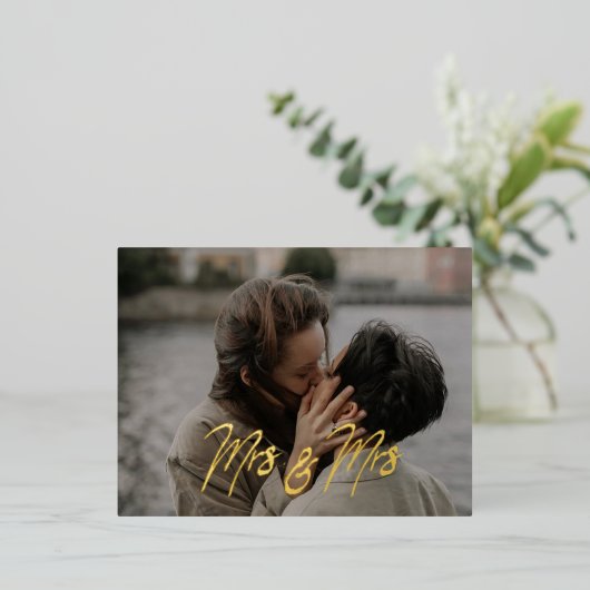 Mevrouw & mevrouw Briefkaart Wedding Invitation (Staand Voorkant)