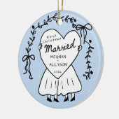 Mevrouw & Mevrouw Eerste Kerst Ornament (Links)