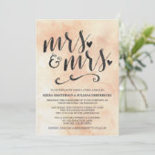 Mevrouw & mevrouw Lesbian Wedding Invitation Kaart (Staand voorkant)