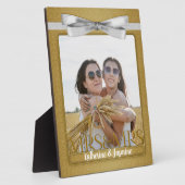 Mevrouw & Mevrouw Lesbisch Trouw Gouden Foto Fotoplaat (Zijkant)