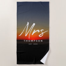 Mevrouw Modern Sunset in Water Minimalist Script