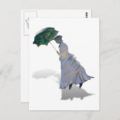 Mevrouw Monet met Umbrella Briefkaart (Voorkant / Achterkant)