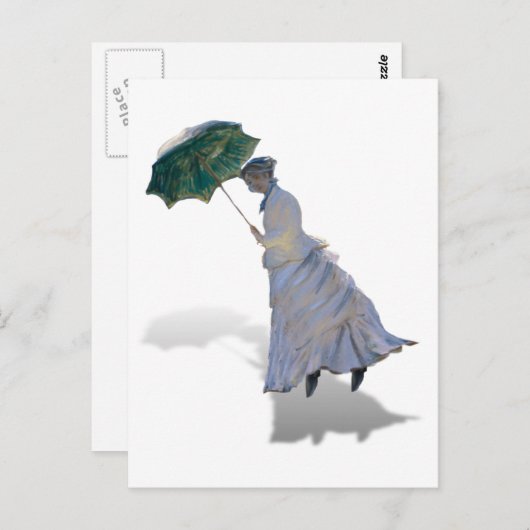 Mevrouw Monet met Umbrella Briefkaart (Voorkant / Achterkant)