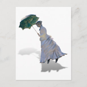Mevrouw Monet met Umbrella Briefkaart
