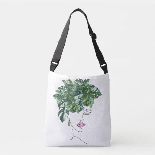 Mevrouw Monstera, The Ultimate Plant Lady Bag Crossbody Tas (Voorkant)