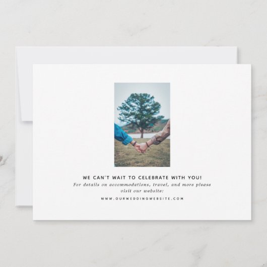 "Mevrouw & Mrs." De foto bewaart de Datum Save The Date (Achterkant)