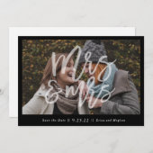 "Mevrouw & Mrs." De foto bewaart de Datum Save The Date (Voorkant / Achterkant)