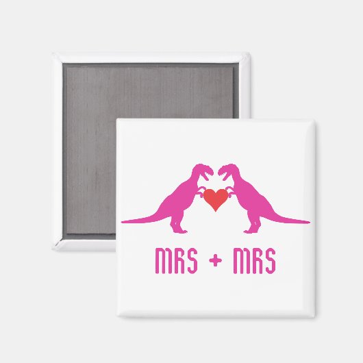 Mevrouw+Mrs. - Liefde is Liefde Dinosauriërs Magneet (Voorkant / Achterkant)