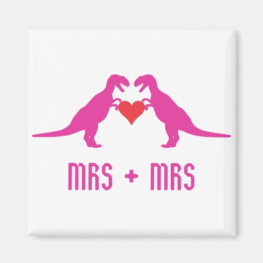 Mevrouw+Mrs. - Liefde is Liefde Dinosauriërs Magneet (Voorkant)