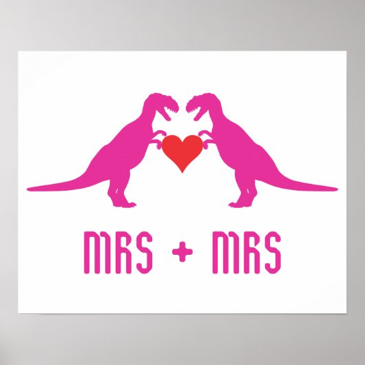 Mevrouw+Mrs. - Liefde is Liefde Dinosauriërs Poster (Voorkant)