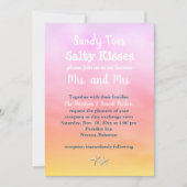 Mevrouw & Mrs Sandy Toes Wedding Invite sunset Kaart (Voorkant)