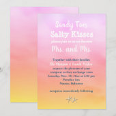 Mevrouw & Mrs Sandy Toes Wedding Invite sunset Kaart (Voorkant / Achterkant)