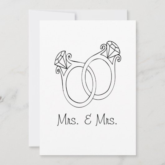 Mevrouw & Mrs Wedding Card Feestdagenkaart (Voorkant)
