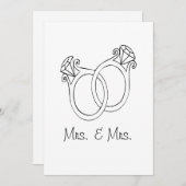 Mevrouw & Mrs Wedding Card Feestdagenkaart (Voorkant / Achterkant)