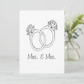 Mevrouw & Mrs Wedding Card Feestdagenkaart (Staand voorkant)