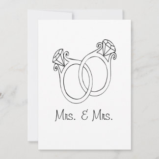 Mevrouw & Mrs Wedding Card Feestdagenkaart