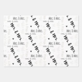 Mevrouw & Mrs Wedding Inpakpapier Vel (Voorkant 3)