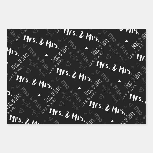 Mevrouw & Mrs Wedding Inpakpapier Vel (Voorkant 2)