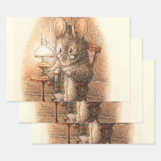 “ Mevrouw Muis Breidt” van Beatrix Potter Inpakpapier Vel (Set)